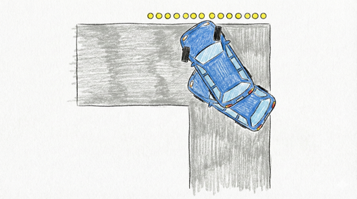 ポール接触時の切り返しイラスト